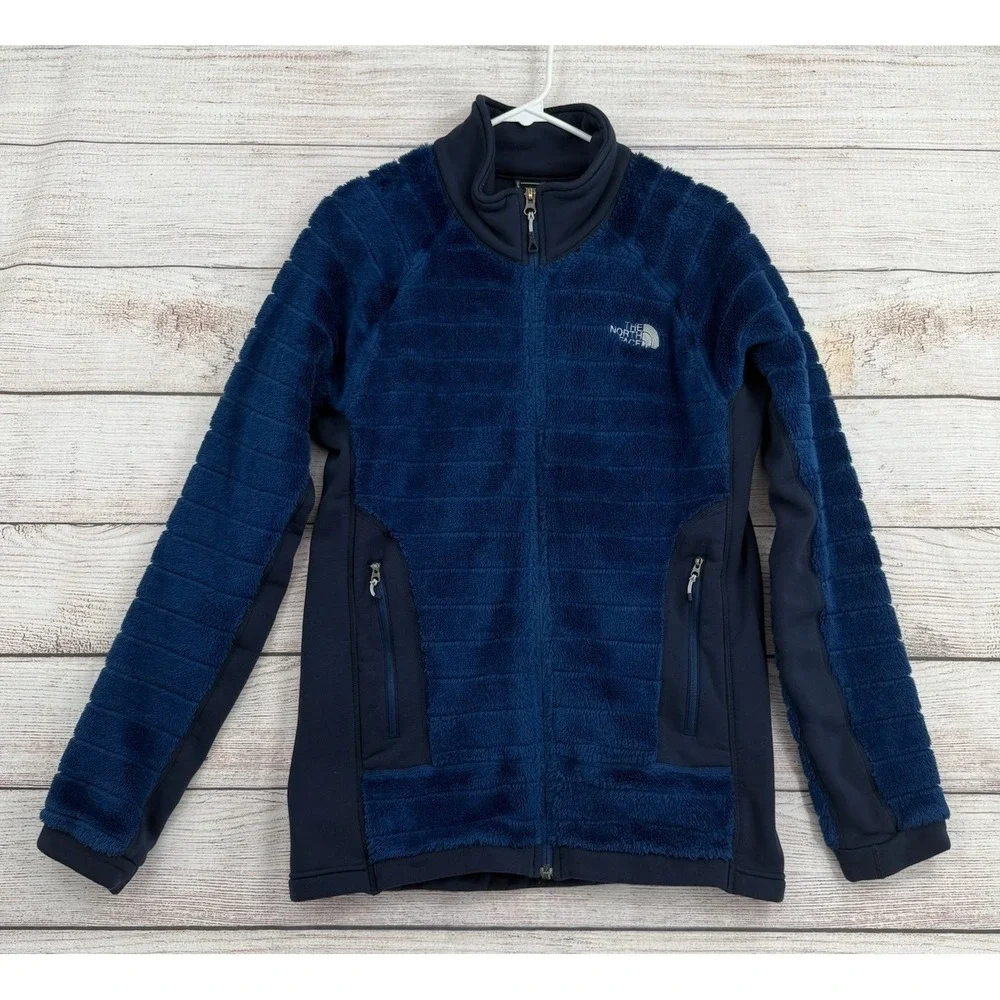 The North Face Summit Series Fleece Jacket Mens Medium Blue Full Zip Hybrid
